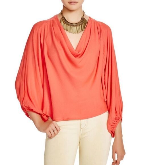 Free People Solid Cowling Around Top Coral NWT - Picture 6 of 6